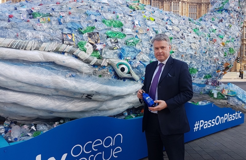 Plastic whale outside Parliament!