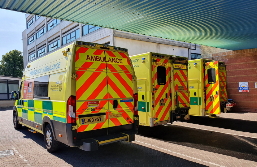 Ambulances at Worthing Hospital