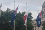 Good to see the flag of Gibraltar flying in Parliament Square