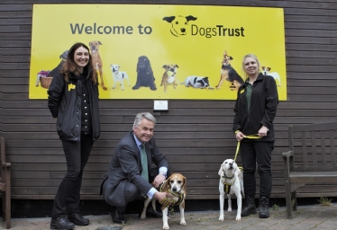 Member of Paw-liament meets VIPs (Very Important Pooches) during visit to Dogs Trust Shoreham